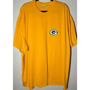 Vintage Green Bay Packers Embroidered Gold Short Sleeve T-Shirt NFL Sz 5XL